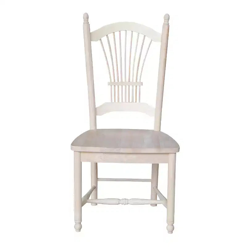 International Concepts Ensemble de 2 chaises Sheafback inachevées : Cadre en bois franc, style rustique, capacité de 102 kg