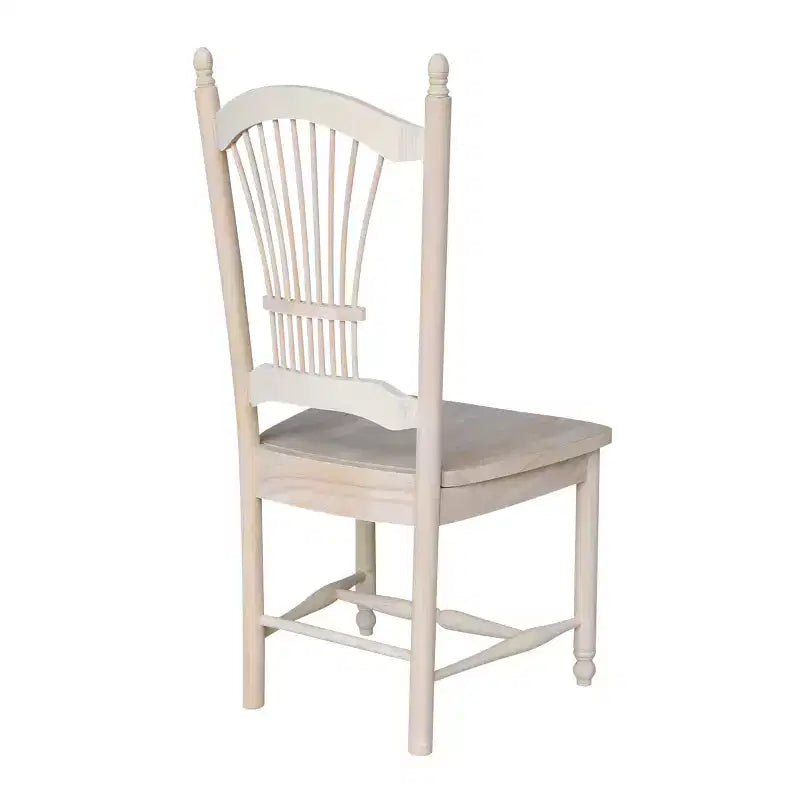 International Concepts Ensemble de 2 chaises Sheafback inachevées : Cadre en bois franc, style rustique, capacité de 102 kg