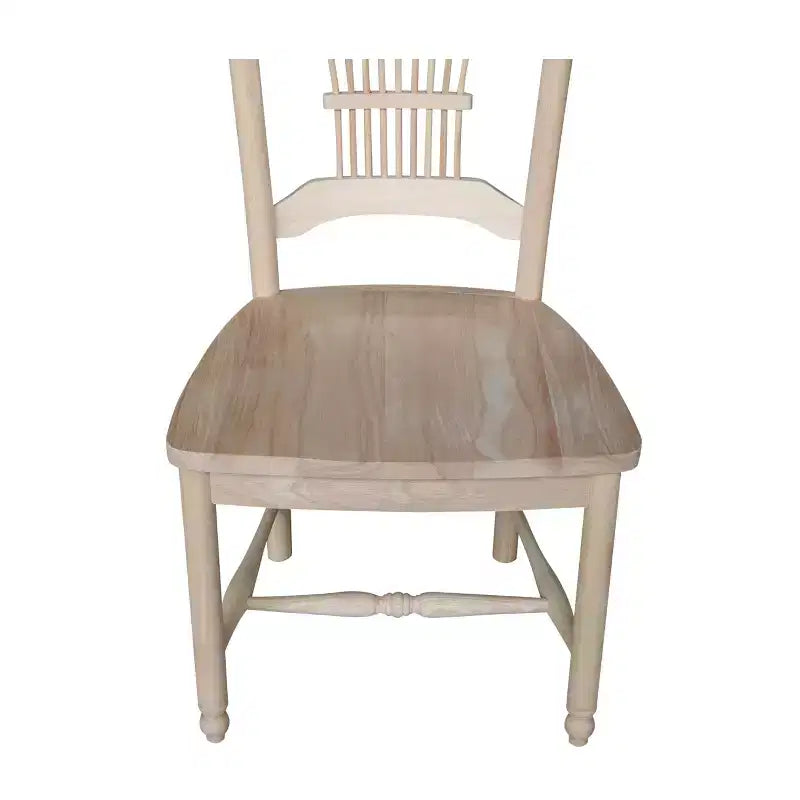 International Concepts Ensemble de 2 chaises Sheafback inachevées : Cadre en bois franc, style rustique, capacité de 102 kg