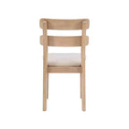 Chaise d'appoint de salle à manger rembourrée à dossier échelle Naturel - Bois massif, coussin gris, lot de 2