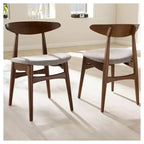 Ensemble de salle à manger 6 pièces Flora Moderne du milieu du siècle, banc et chaises rembourrés en bois - Baxton Studio