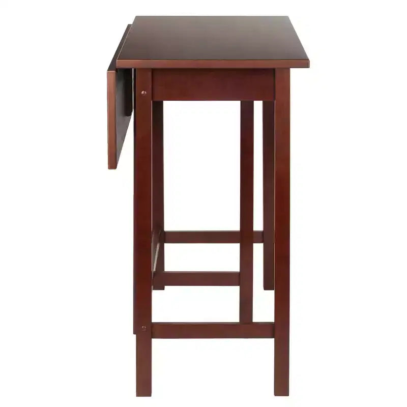 Winsome Ensemble de salle à manger 3 pièces Lynnwood avec rallonges escamotables, hauteur comptoir et tabourets de comptoir, Bois/Noyer : Ensemble table de pub 4 places, style moderne du milieu du siècle