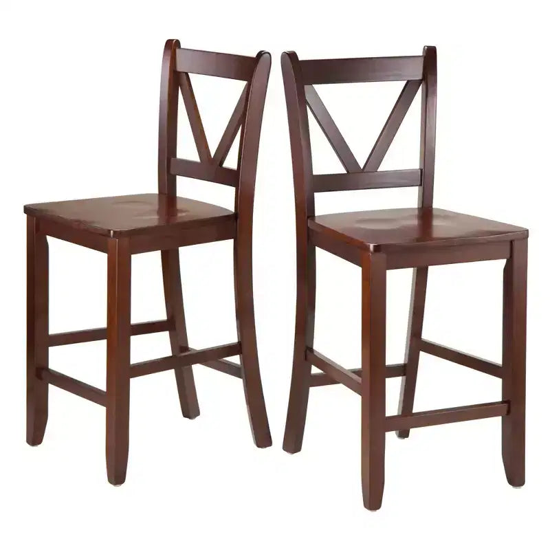 Winsome Ensemble de salle à manger 3 pièces Lynnwood avec rallonges escamotables, hauteur comptoir et tabourets de comptoir, Bois/Noyer : Ensemble table de pub 4 places, style moderne du milieu du siècle