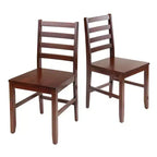 Table à manger 3 pièces Hamilton à rabats et chaises à barreaux Bois/Noyer - Winsome