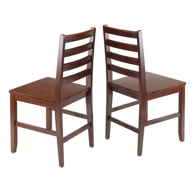 Table à manger 3 pièces Hamilton à rabats et chaises à barreaux Bois/Noyer - Winsome