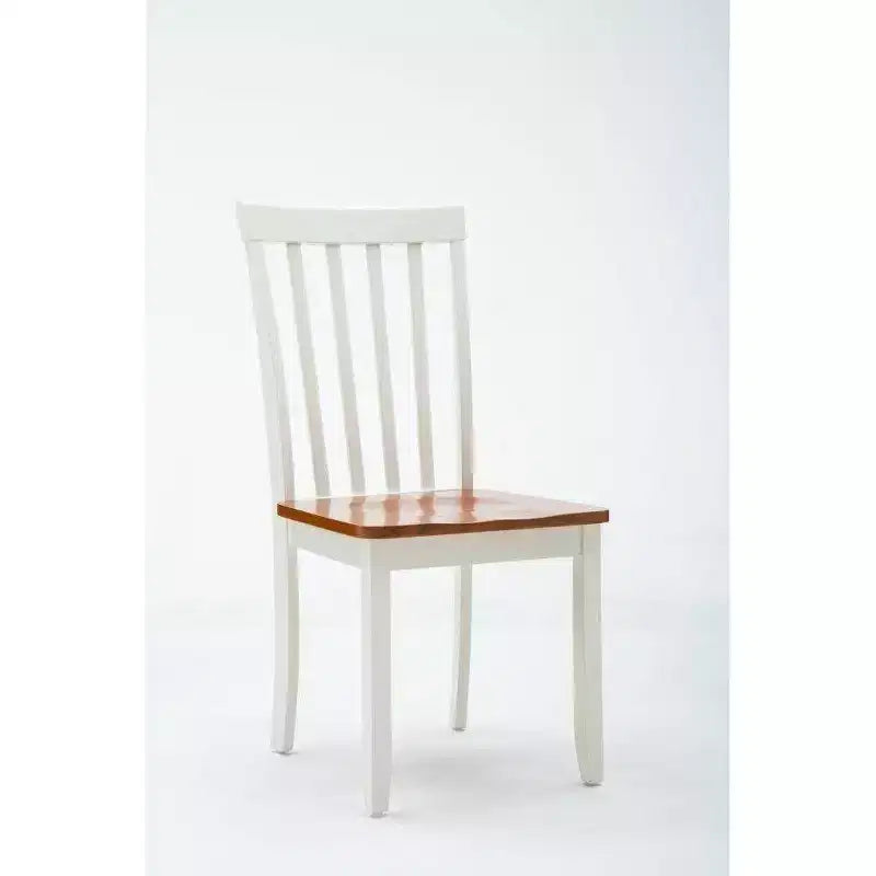 Ensemble de salle à manger 5 pièces Bloomington Blanc/Chêne Miel - Boraam : Structure en bois d'hévéa, style rustique, six places assises