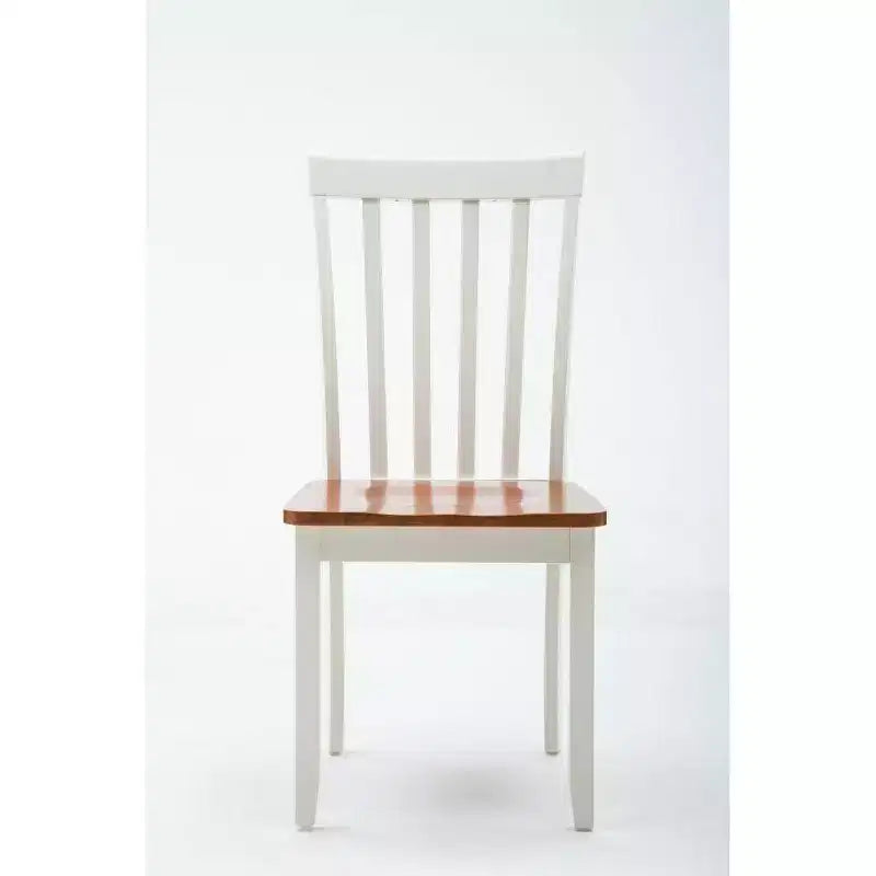 Ensemble de salle à manger 5 pièces Bloomington Blanc/Chêne Miel - Boraam : Structure en bois d'hévéa, style rustique, six places assises