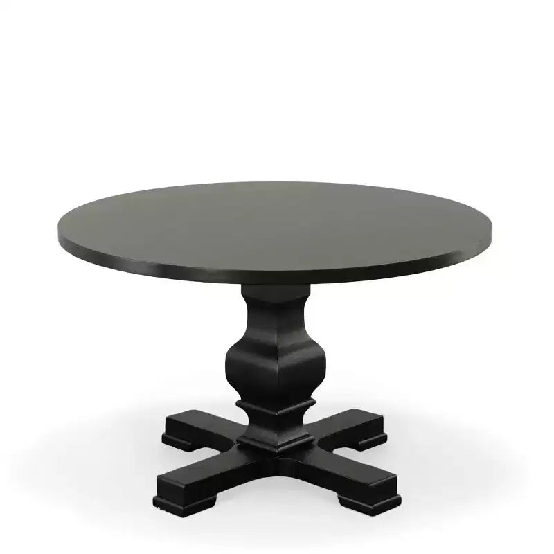 Carolina Living Table à manger ronde à pied Bence de 47 pouces, noir