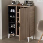 Meuble à chaussures en bois 1 porte Adelina Mid-Century Modern Baxton Studio - Marron : Organiseur de chaussures autoportant pour entrée, peut contenir 15 paires