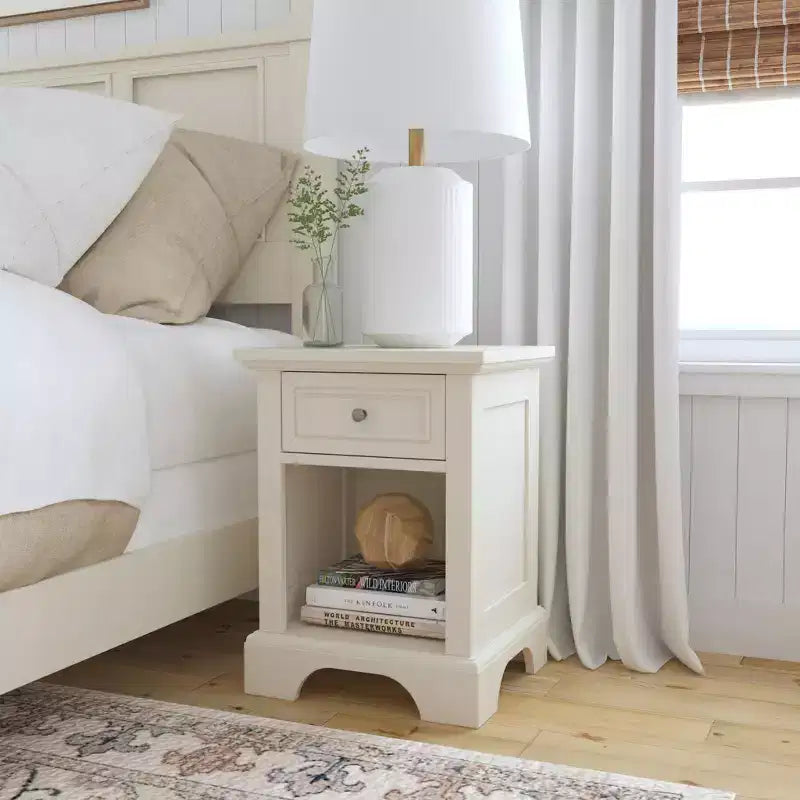 Table de chevet Naples blanche - Home Styles