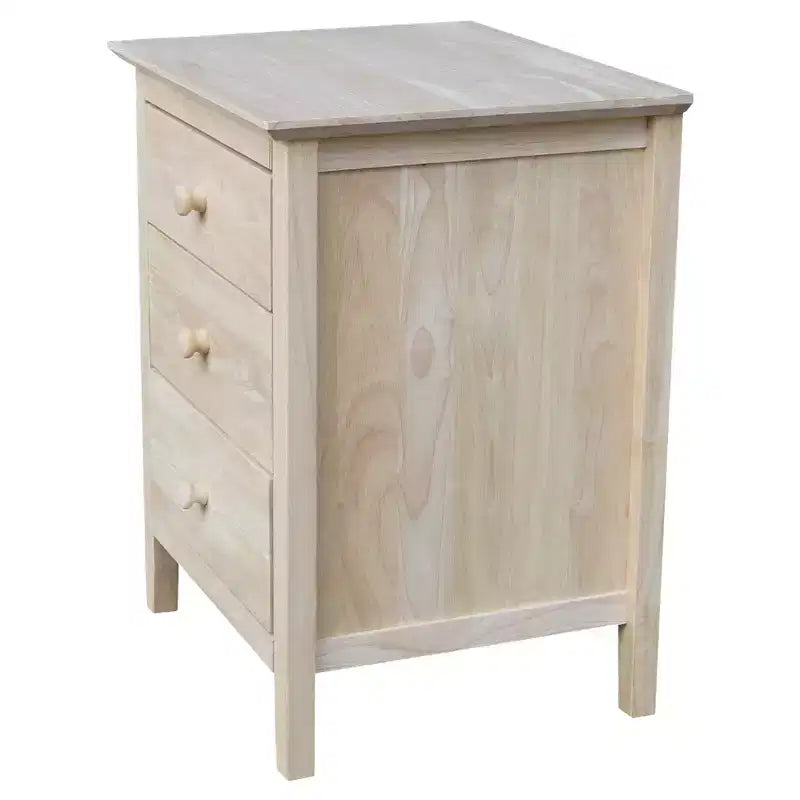 Table de chevet Smith à 3 tiroirs – Non finie – International Concepts