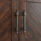 Table de chevet Dex Noyer brun - Picket House Furnishings : 1 tiroir, rangement avec placard, quincaillerie métallique