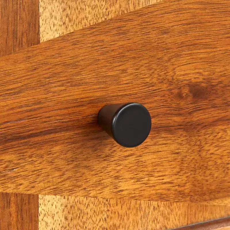 Lifestorey Monty Table de Chevet 2 Tiroirs Noyer du Milieu du Siècle : Table de Chevet Moderne avec Rangement, Placage Bois d'Acacia, Glissières Métalliques
