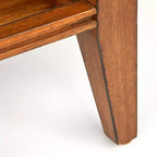 Lifestorey Monty Table de Chevet 2 Tiroirs Noyer du Milieu du Siècle : Table de Chevet Moderne avec Rangement, Placage Bois d'Acacia, Glissières Métalliques