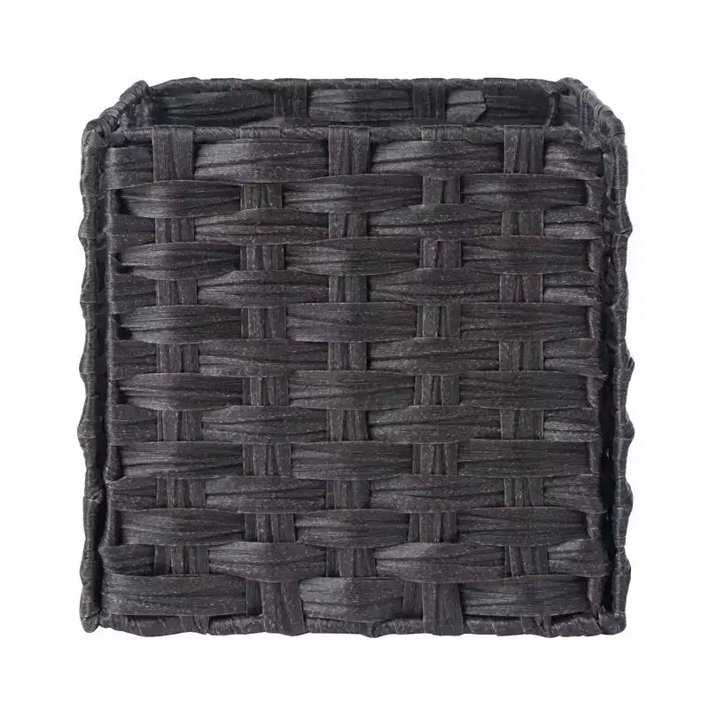 Banc de rangement 4 pièces avec paniers Espresso/Chocolat - Organisateur d'entrée en bois, Ottoman de chambre à coucher