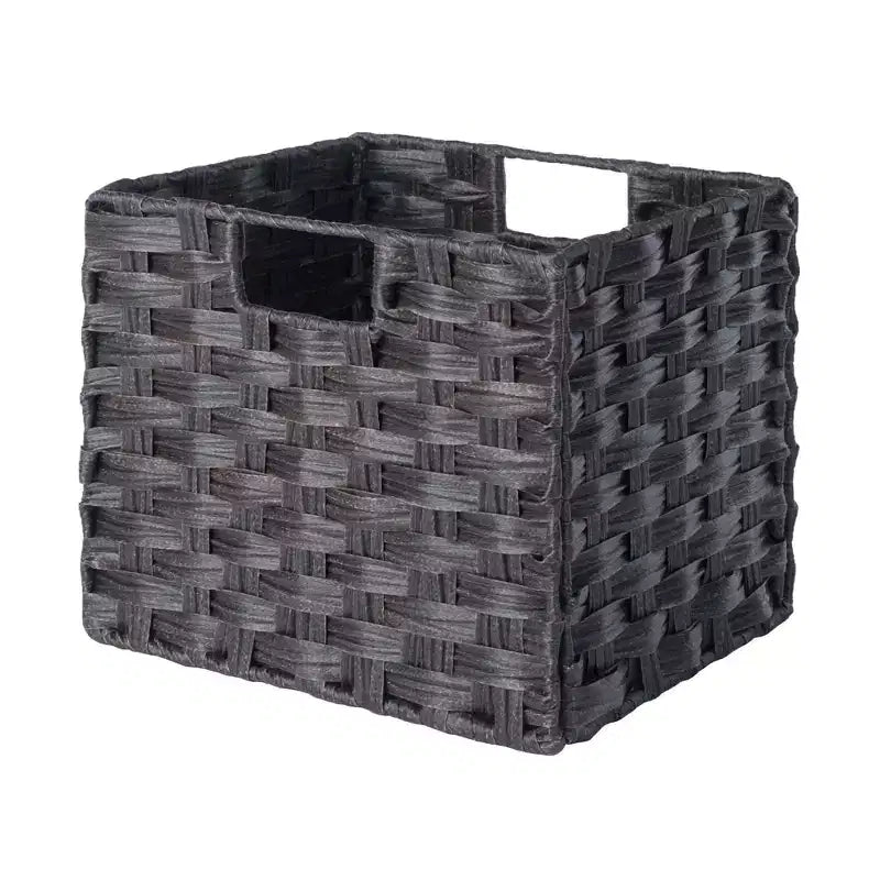 Banc de rangement 4 pièces avec paniers Espresso/Chocolat - Organisateur d'entrée en bois, Ottoman de chambre à coucher