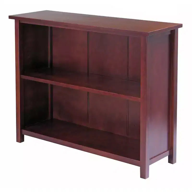 Étagère de rangement Vérone 2 tablettes de 76 cm avec 6 paniers Noyer/Noir - Winsome : Organisateur en bois dur du milieu du siècle, Outils inclus