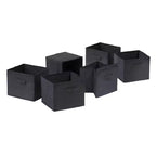 Étagère de rangement Vérone 2 tablettes de 76 cm avec 6 paniers Noyer/Noir - Winsome : Organisateur en bois dur du milieu du siècle, Outils inclus