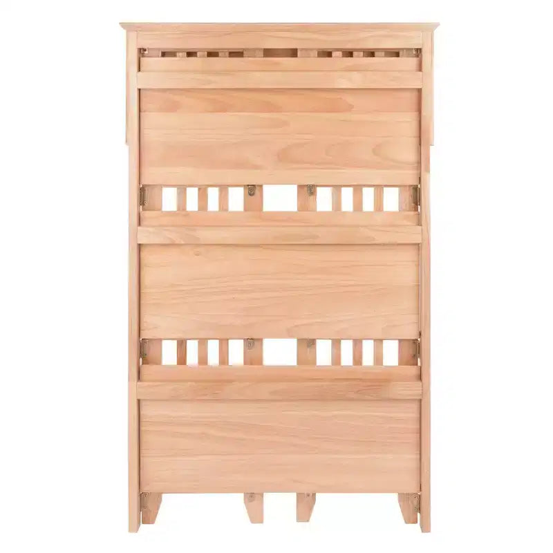 Étagère pliable 4 niveaux 42" naturelle - Winsome : Bois de hêtre, côtés à lattes, rangement pour bureau à domicile
