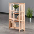 Étagère pliable 4 niveaux 42" naturelle - Winsome : Bois de hêtre, côtés à lattes, rangement pour bureau à domicile