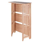 Étagère pliable 4 niveaux 42" naturelle - Winsome : Bois de hêtre, côtés à lattes, rangement pour bureau à domicile