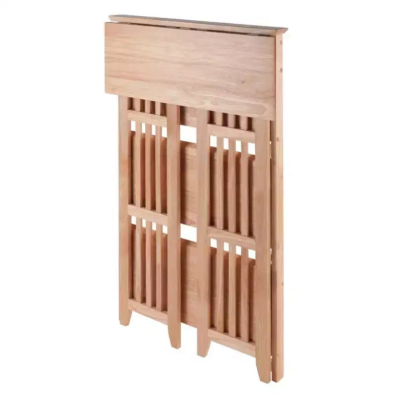 Étagère pliable 4 niveaux 42" naturelle - Winsome : Bois de hêtre, côtés à lattes, rangement pour bureau à domicile