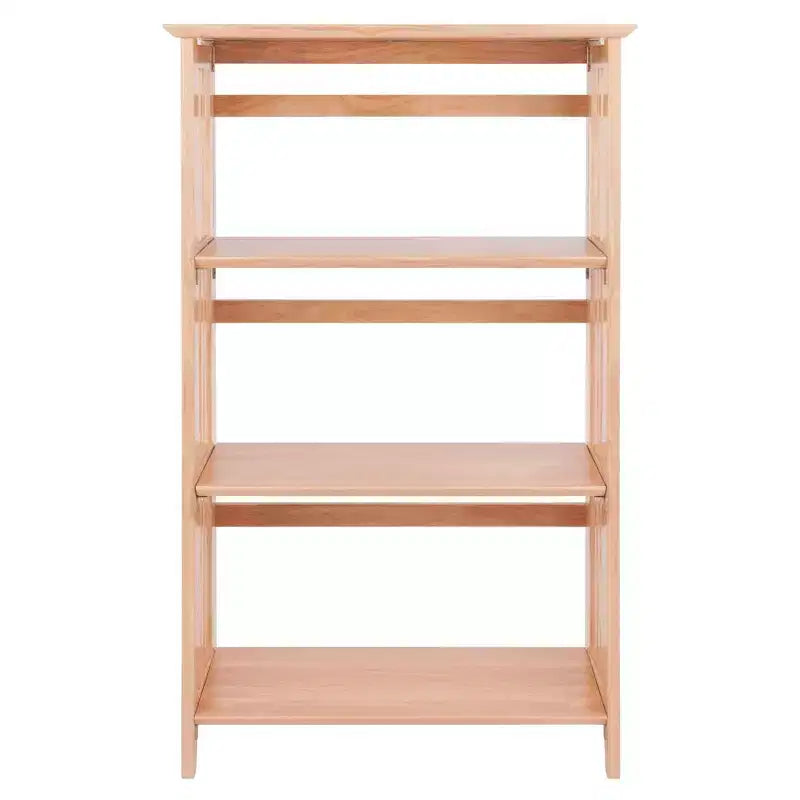 Étagère pliable 4 niveaux 42" naturelle - Winsome : Bois de hêtre, côtés à lattes, rangement pour bureau à domicile