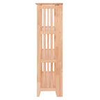 Étagère pliable 4 niveaux 42" naturelle - Winsome : Bois de hêtre, côtés à lattes, rangement pour bureau à domicile