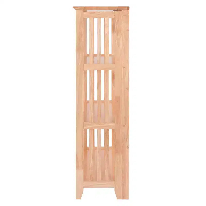 Étagère pliable 4 niveaux 42" naturelle - Winsome : Bois de hêtre, côtés à lattes, rangement pour bureau à domicile