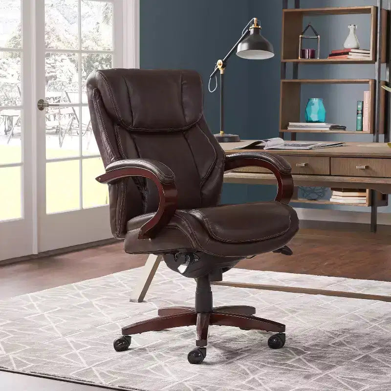 Fauteuil de Direction La-Z-Boy Coffee : Fauteuil inclinable pivotant rembourré, Structure en bois, Hauteur réglable