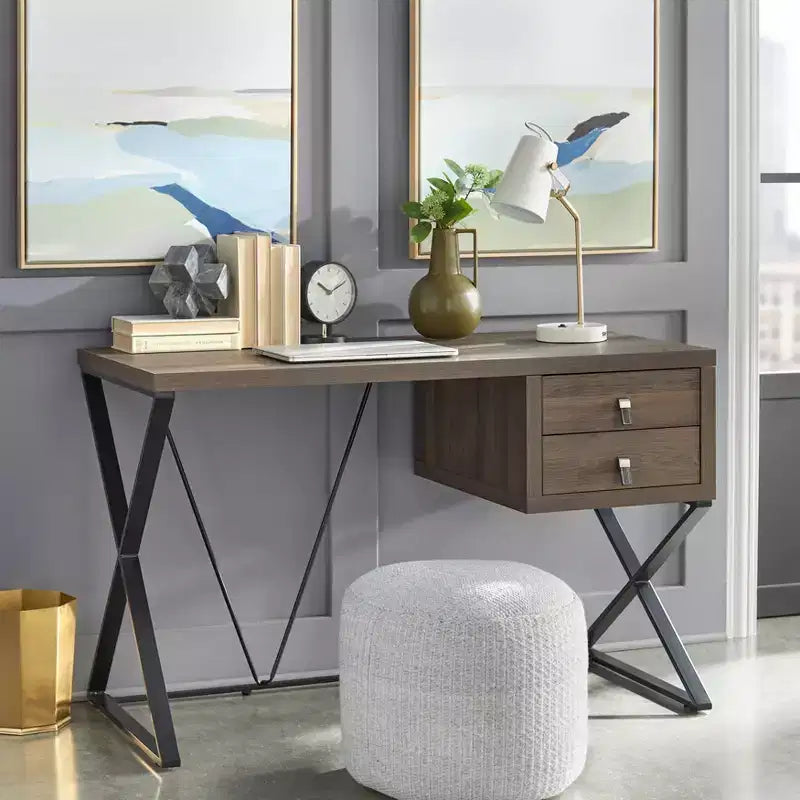 Buylateral Amara Bureau 2 Tiroirs Marron