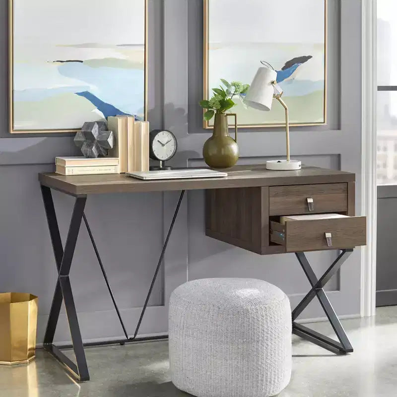 Buylateral Amara Bureau 2 Tiroirs Marron