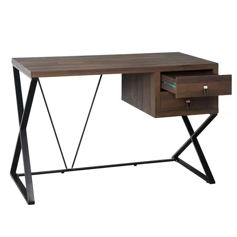 Buylateral Amara Bureau 2 Tiroirs Marron