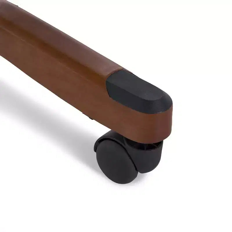 Chaise de bureau de direction en cuir reconstitué noir - Serta : mousse haute densité, accoudoirs fixes, cadre en bois