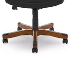 Chaise de bureau de direction en cuir reconstitué noir - Serta : mousse haute densité, accoudoirs fixes, cadre en bois