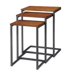 Ensemble de 3 tables gigognes Carolina Caroline, Noyer