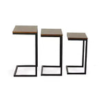Ensemble de 3 tables gigognes Carolina Caroline, Noyer