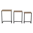 Ensemble de 3 tables gigognes Carolina Caroline, Noyer