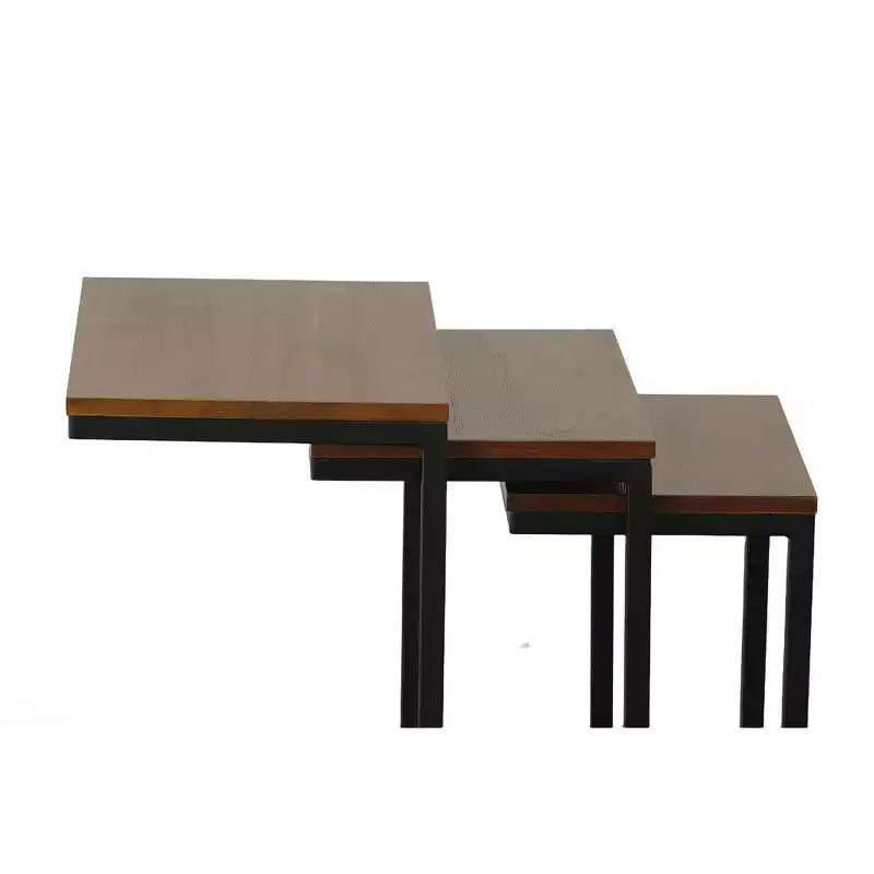 Ensemble de 3 tables gigognes Carolina Caroline, Noyer