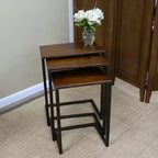 Ensemble de 3 tables gigognes Carolina Caroline, Noyer
