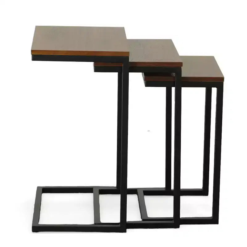 Ensemble de 3 tables gigognes Carolina Caroline, Noyer