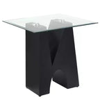 Riverpoint Modern Square End Table Clear/Black - HOMES: Inside + Out: Steel Frame, Tempered Glass Top