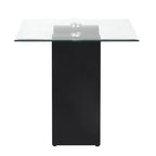 Table d'appoint carrée moderne transparent/noir – Structure en acier, Plateau en verre trempé