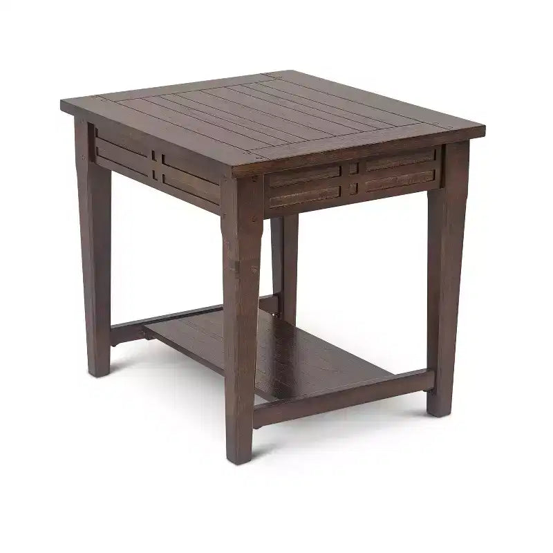 Table d'appoint Crestline Mocha Cherry - Steve Silver Co. : Bois dur avec tiroir, étagère fixe, finition placage