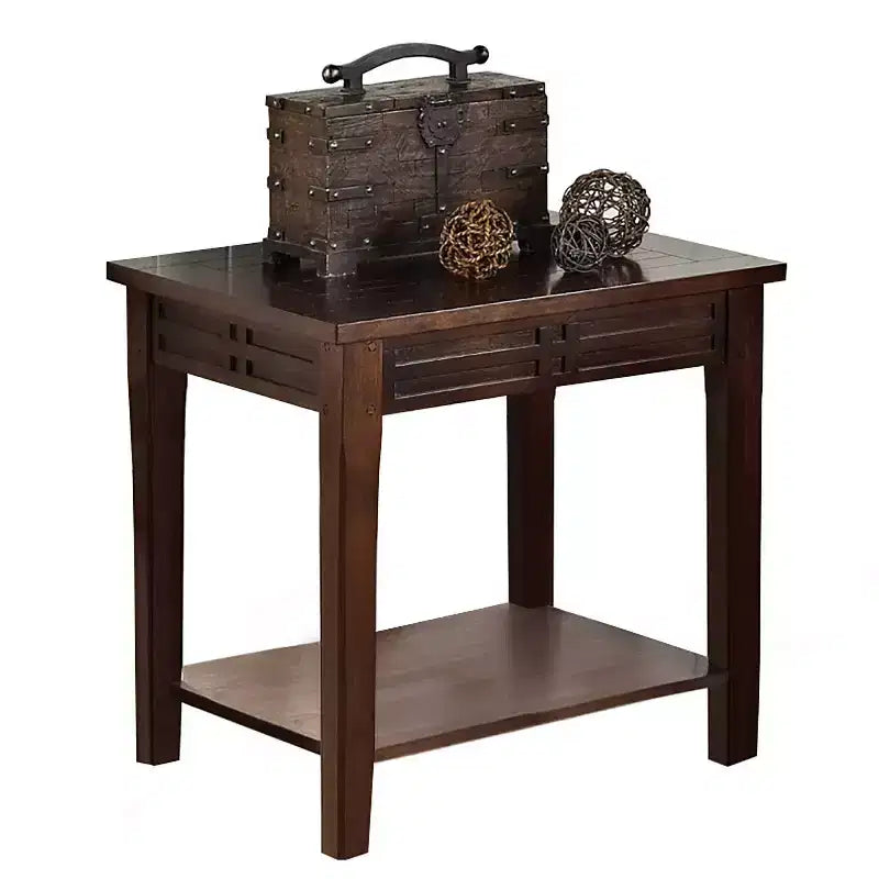 Table d'appoint Crestline Mocha Cherry - Steve Silver Co. : Bois dur avec tiroir, étagère fixe, finition placage