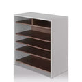 HOMES: Inside + Out Farrar Contemporary Shoe Cabinet Chestnut Brown/White: MDF Wood Veneer, 16-Pair Storage, Adjustable Shelves
