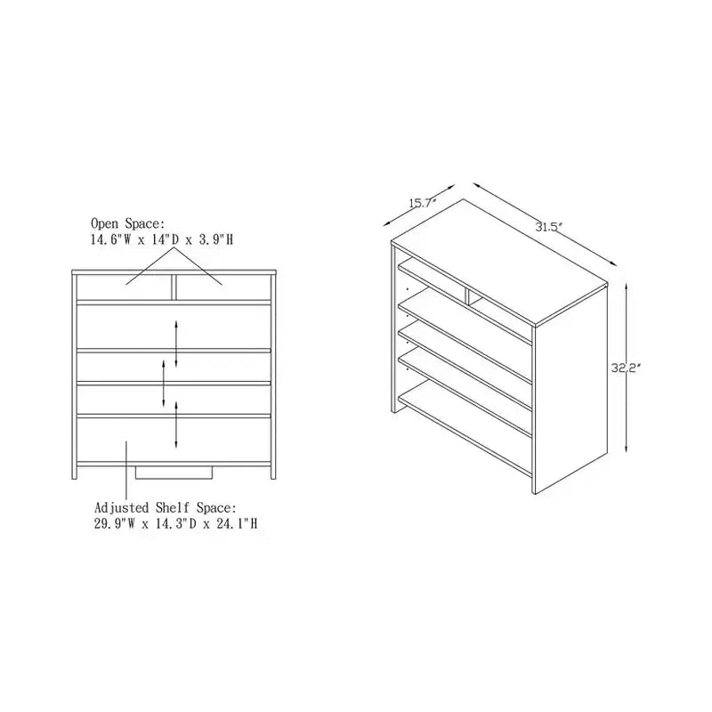 RANGEMENT : Intérieur + Extérieur Meuble à chaussures contemporain Farrar Brun Châtaigne/Blanc : Placage en bois MDF, rangement 16 paires, étagères réglables
