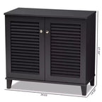 Meuble de rangement pour chaussures en bois, collection Coolidge, finition gris foncé - Baxton Studio : MDF composite, organiseur 12 paires, autoportant