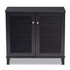 Meuble de rangement pour chaussures en bois, collection Coolidge, finition gris foncé - Baxton Studio : MDF composite, organiseur 12 paires, autoportant