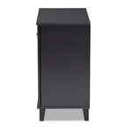 Meuble de rangement pour chaussures en bois, collection Coolidge, finition gris foncé - Baxton Studio : MDF composite, organiseur 12 paires, autoportant